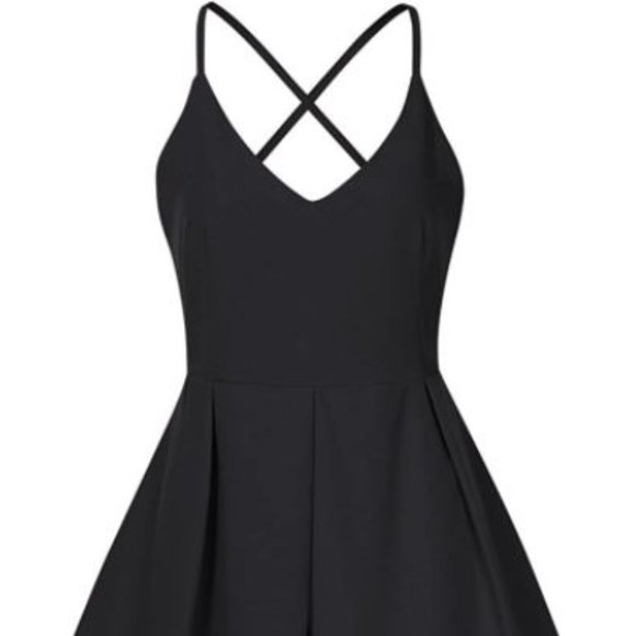 GlorySunshine Knit V Neck Adjustable Spaghetti Straps Dress Black Size L NWT - Picture 2 of 2